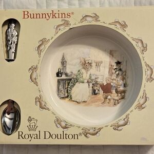 Royal Doulton Vintage 1988 Bunnykins Nursery Baby Feeding Bowl Spoon New In Box